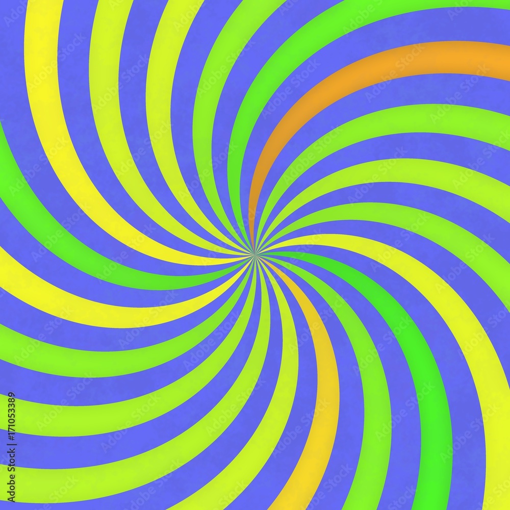 Yellow blue green spiral radial rotation illustration square tile Yellow blue green spiral radial rotation illustration square tile