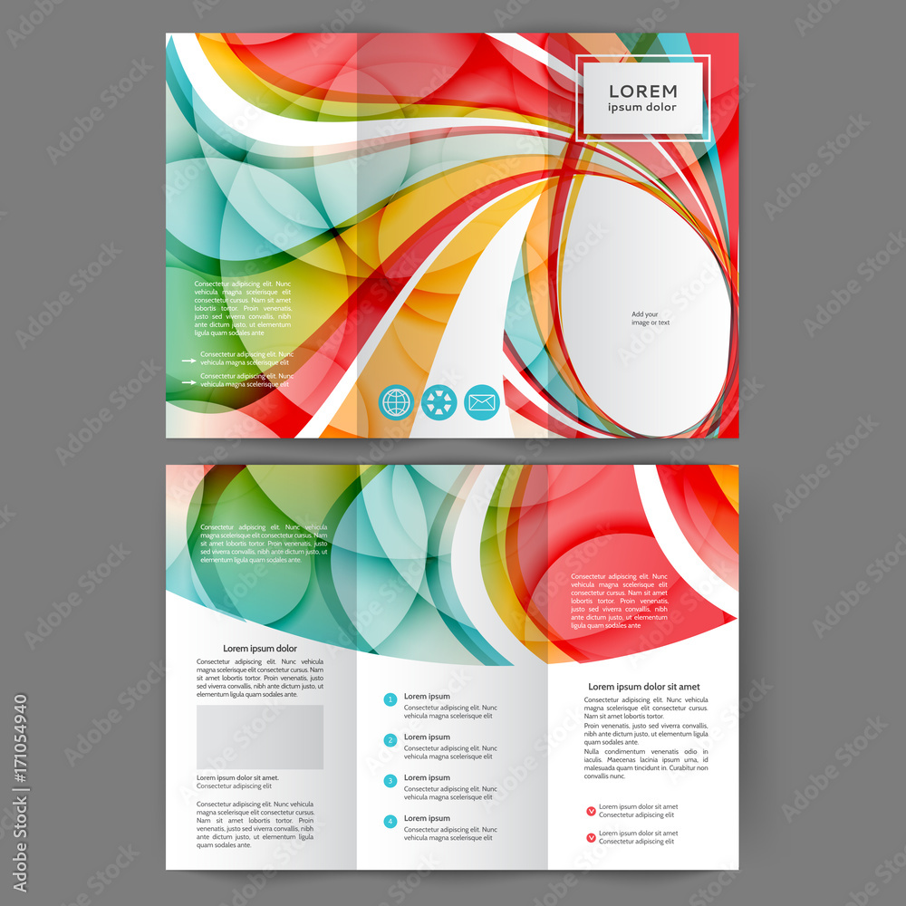 Fototapeta premium Color tri fold business brochure