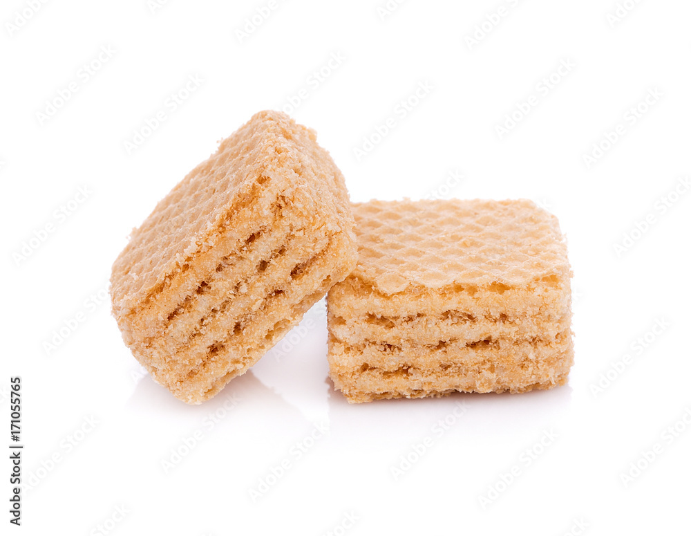 Milk wafers cubes isolated on white background Milk wafers cubes isolated on white background