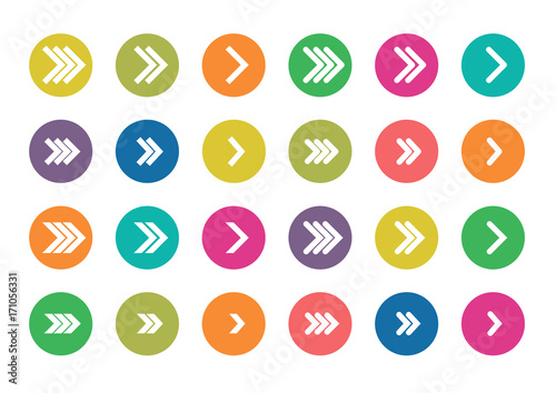 color arrow icons set , vector illustration