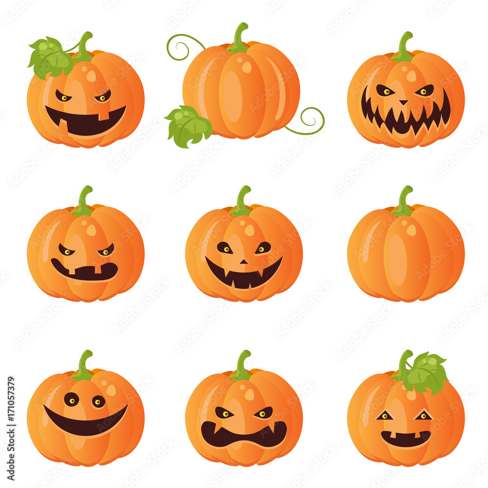 Set of pumpkins for Halloween Set of pumpkins for Halloween