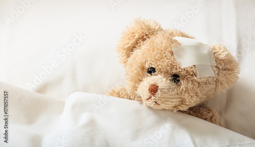 Photo Teddy bear sick in the hospital
