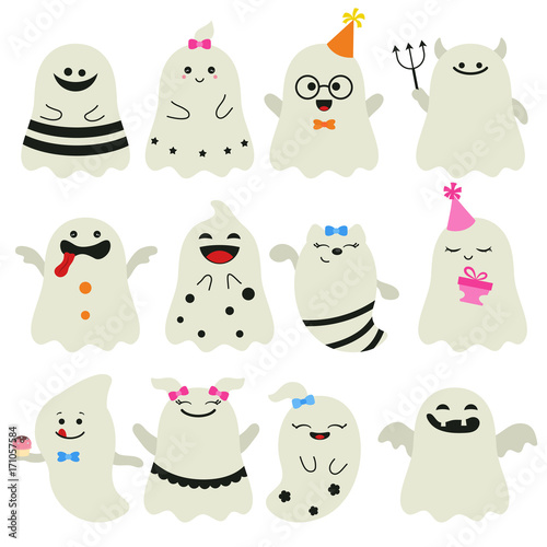 Cute ghost character illustration.