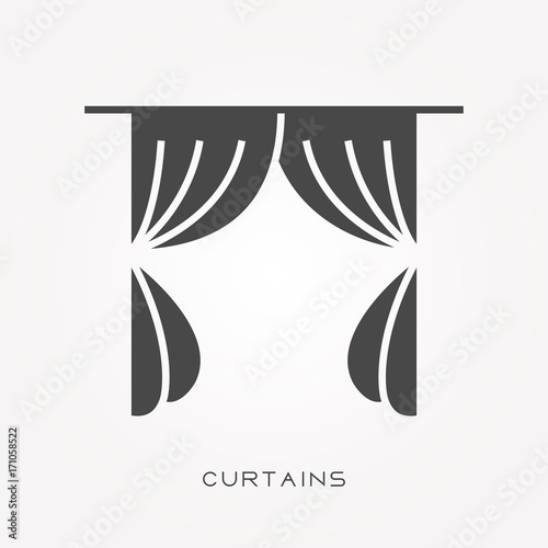 Silhouette icon curtains