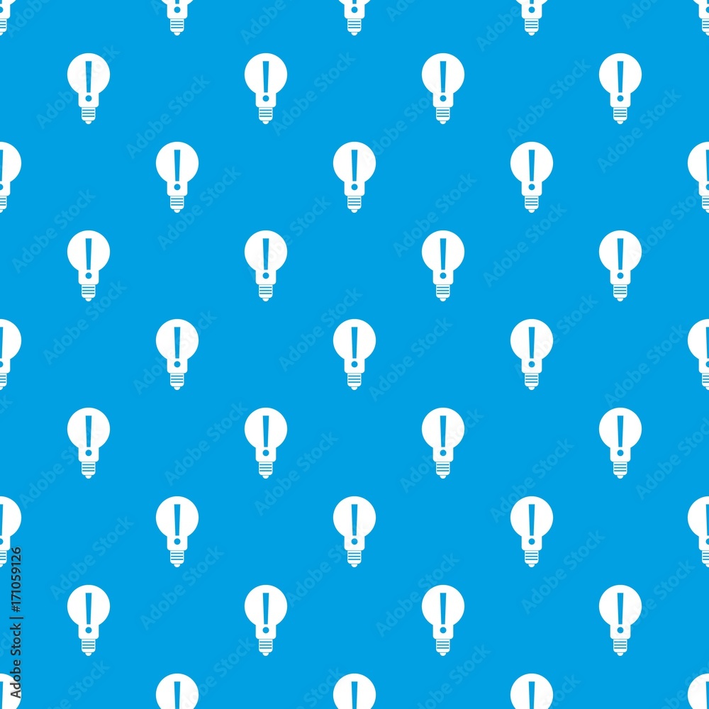 Bulb with exclamation mark inside pattern seamless blue Bulb with exclamation mark inside pattern seamless blue