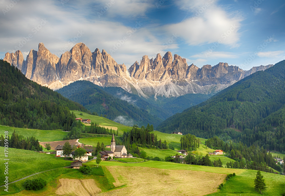 Amazing Funes valley in Dolomites, Italy Amazing Funes valley in Dolomites, Italy