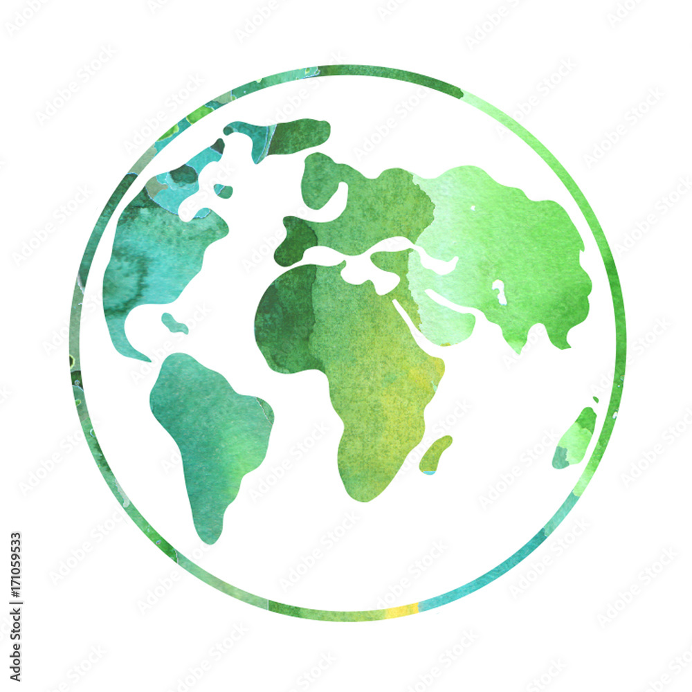 Earth Day. Day of Peace. Ecological poster. Saving the planet. Watercolor.