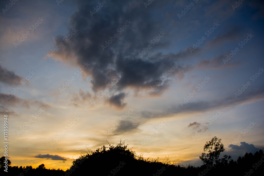 Colored Clouds at Sunset in thailaind