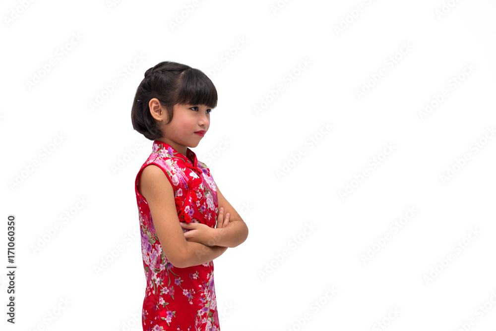 China girl in traditional Chinese dress China girl in traditional Chinese dress