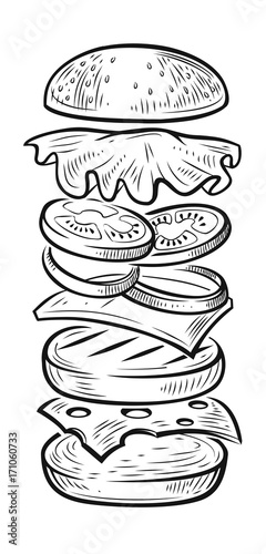 vector burger jump