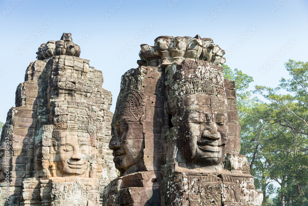 Angkor Wat -face of Angkor Thom in Siem Reap, Cambodia,  world heritage