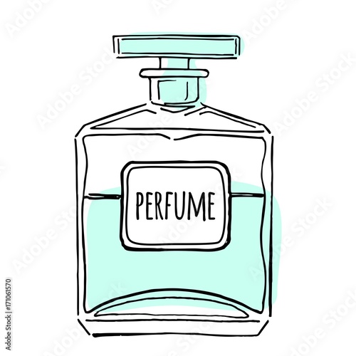 Vector perfume sketch isolated on white background