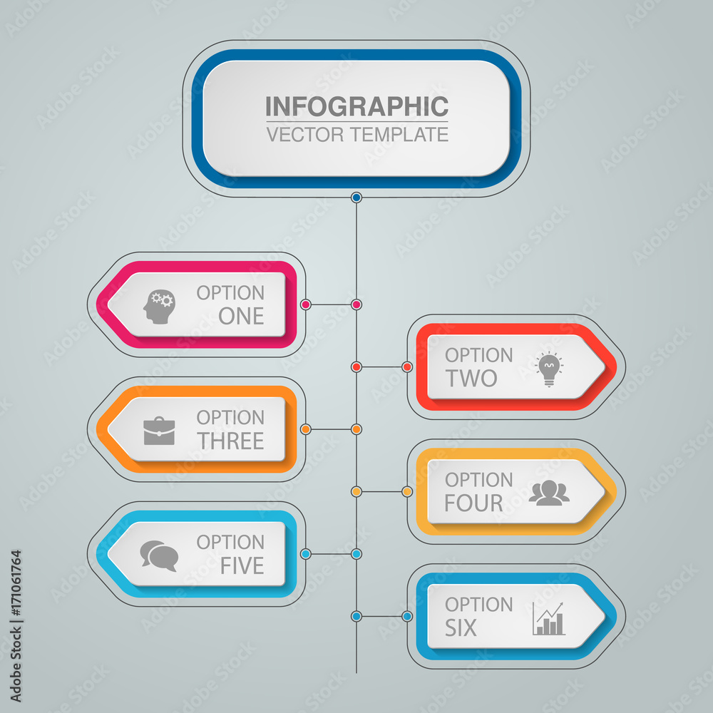Vector infographic template for diagram, graph, presentation, chart, business concept with 6 options. Vector infographic template for diagram, graph, presentation, chart, business concept with 6 options.