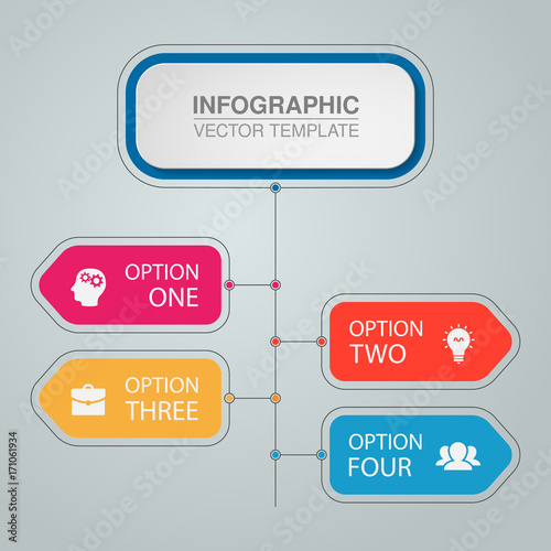 Wallpaper Mural Vector infographic template for diagram, graph, presentation, chart, business concept with 4 options. Torontodigital.ca