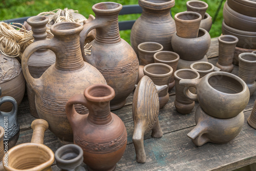 Rustic pottery hand-work. Ceramics.