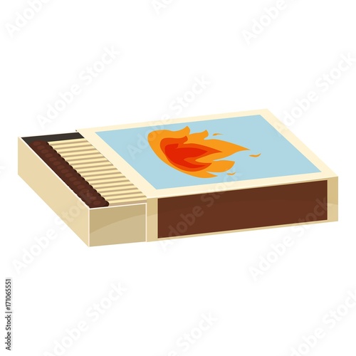 Matchbox icon, cartoon style