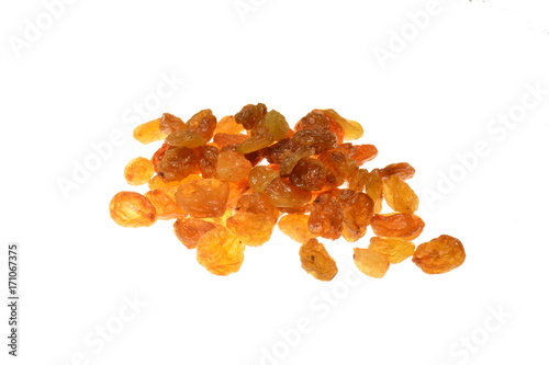 raisins isolated on white background.Susched grapes