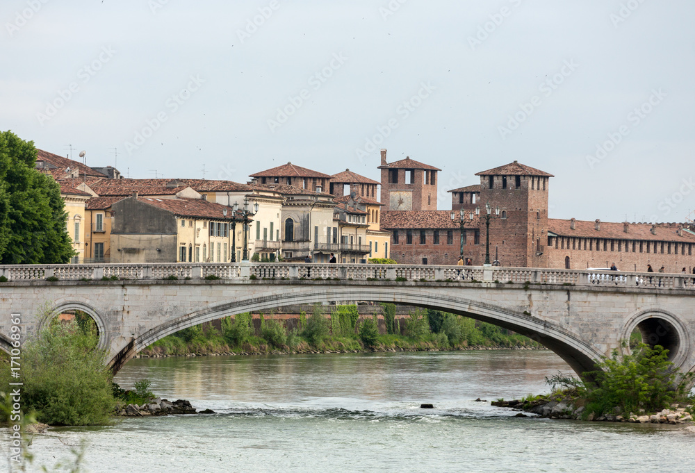 The historic city center of Verona. Italy