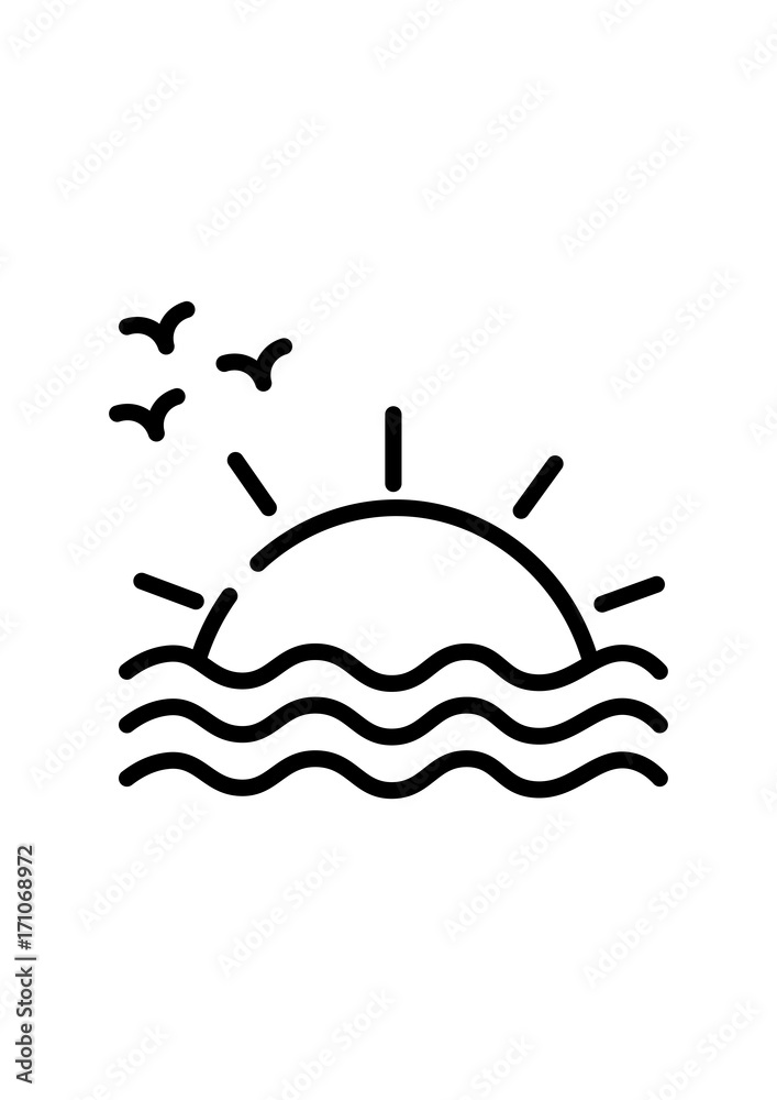 Sunset icon, Vector Sunset icon, Vector