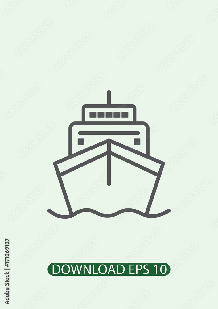 Ship icon, Vector