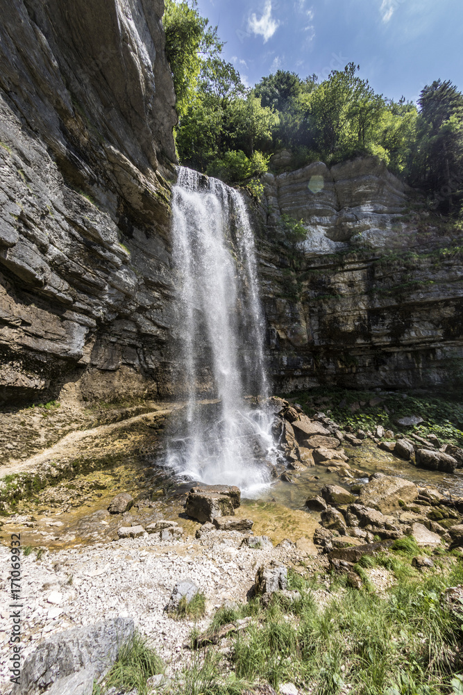 Waterfalls of the Herisson in the French Jura