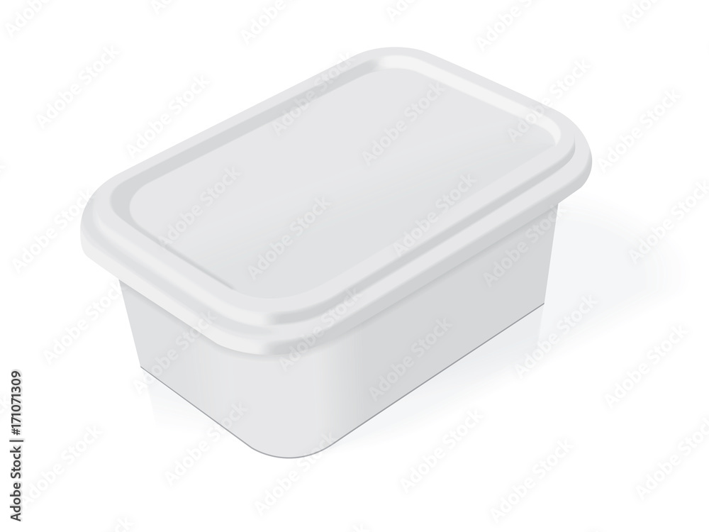 White plastic box for your design and logo White plastic box for your design and logo