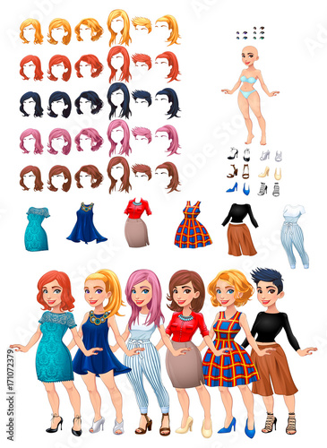 Dresses and hairstyles game