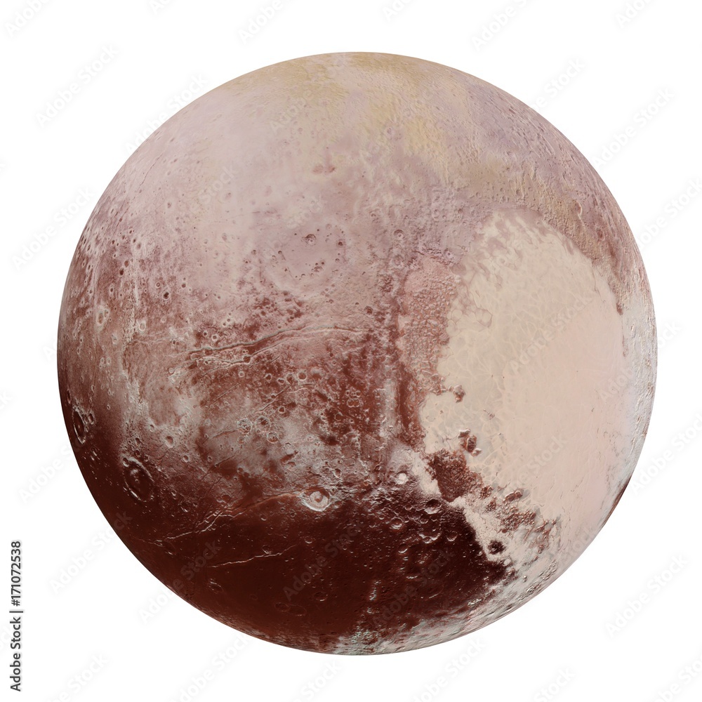 Naklejka premium Pluto - the heavenly body in the solar system, 3d rendering, elements of this image furnished by NASA.