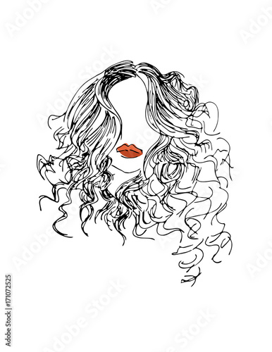 Red Lips Hair Girl