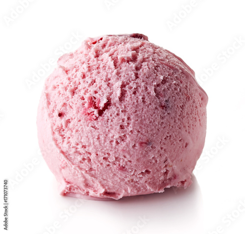 Pink strawberry ice cream ball