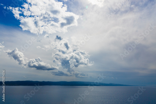 Clouds in the sky above the sea