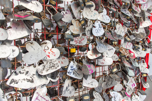 Photography locks with metal  love hear