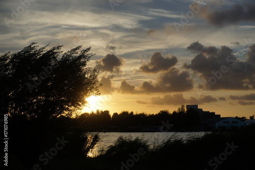 Photography sunset at the edge of amsterdam