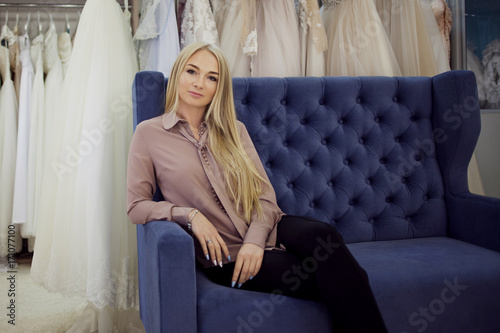 Beautiful young woman entrepreneur. Director of wedding salon. CEO  small enterprise