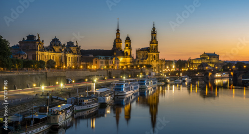 evening panorama of Dresden
