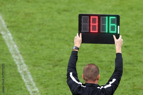 Referee announces change of players