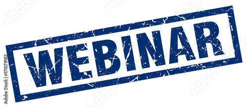 square grunge blue webinar stamp