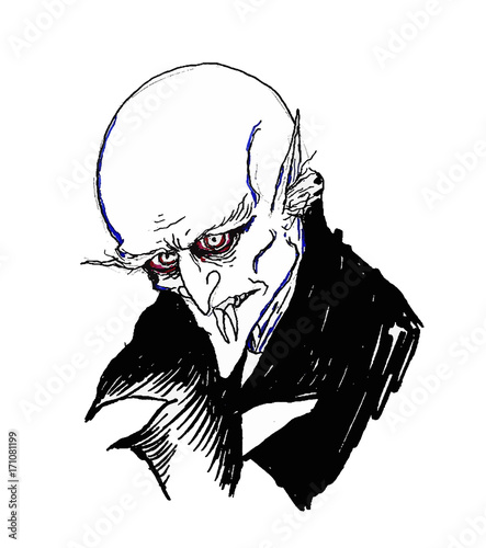Obraz na plátně Illustration of the famous vampire Nosferatu