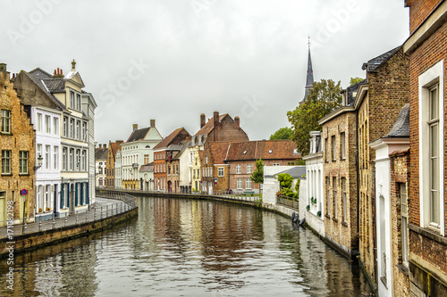 Beautiful Peaceful Canals in European City of Bruge