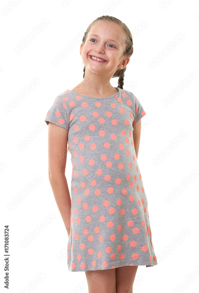 pretty little girl studio portrait, white background pretty little girl studio portrait, white background