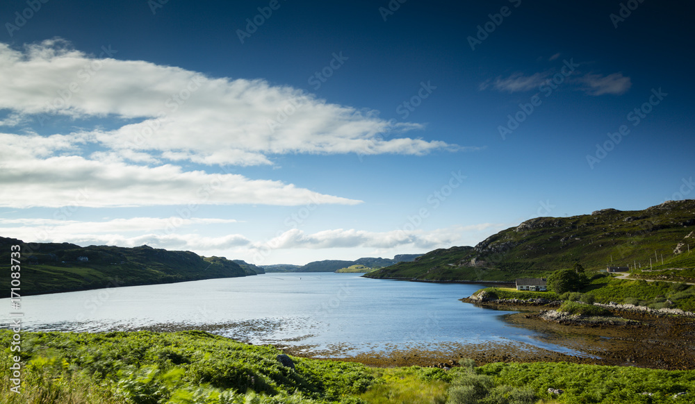 Obraz premium view towards a sea loch in northern scotland