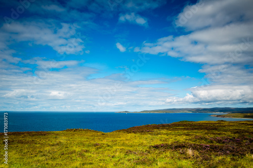 view towards the scottish coast in wester ross in the north west corner of scotland