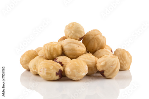 Closeup view of hazelnuts