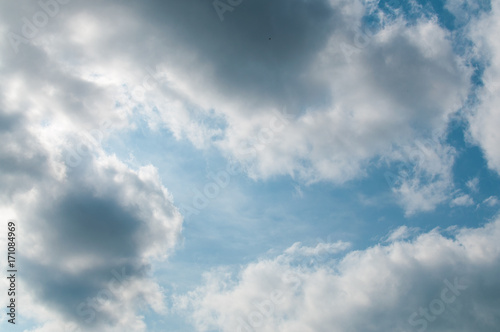 White clouds against the blue sky