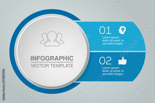 Vector infographic template for diagram, graph, presentation, chart, business concept with 2 options.