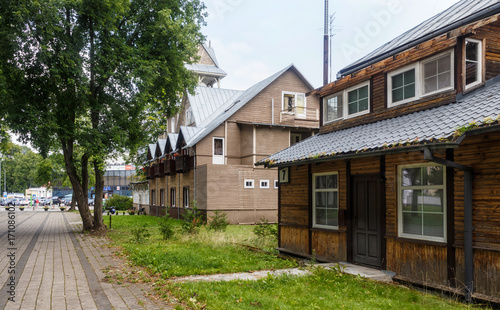 old wooden buildings on the streets