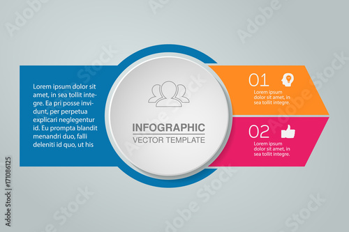 Vector infographic template for diagram, graph, presentation, chart, business concept with 2 options.