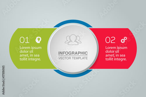 Vector infographic template for diagram, graph, presentation, chart, business concept with 2 options.