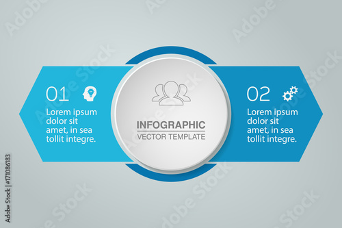 Vector infographic template for diagram, graph, presentation, chart, business concept with 2 options.