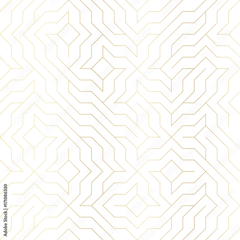 Seamless Vector Geometric Golden Line Pattern Abstract Background With Gold Texture On White Simple Minimalistic Graphic Print Repeating Modern Swatch Trellis Grid Trendy Hipster Sacred Geometry Stock Vector Adobe Stock